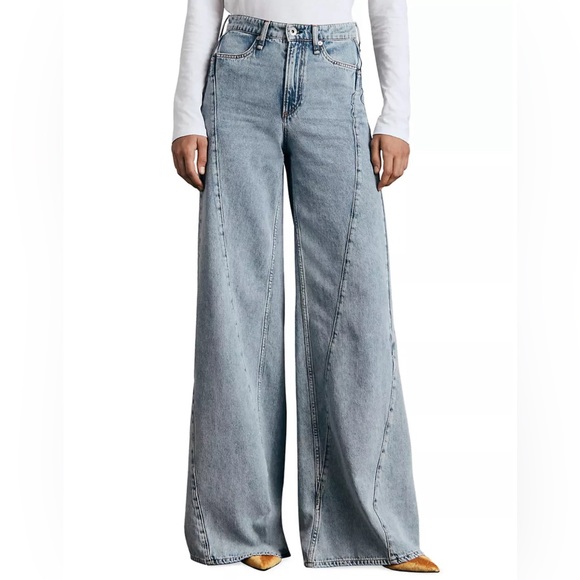 rag & bone sofie splice wide leg jean 🪽 - Picture 1 of 5